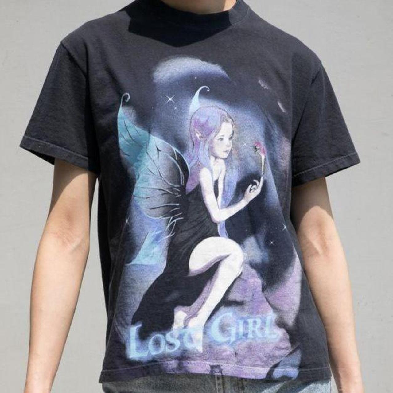 Brandy Melville Women's Navy and Black Tshirt Depop