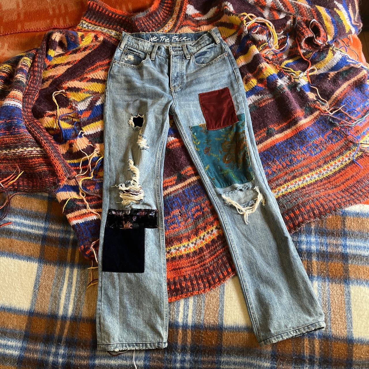 Excellent Free People / We the Free patched velvet... - Depop