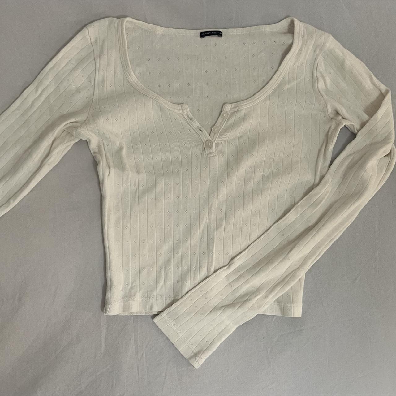 Brandy Melville white long sleeve top Super cute... Depop