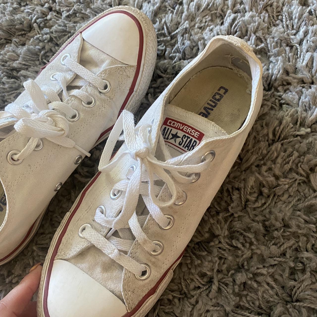 👟ALL WHITE CONVERSE - genuine converse - size 6... - Depop