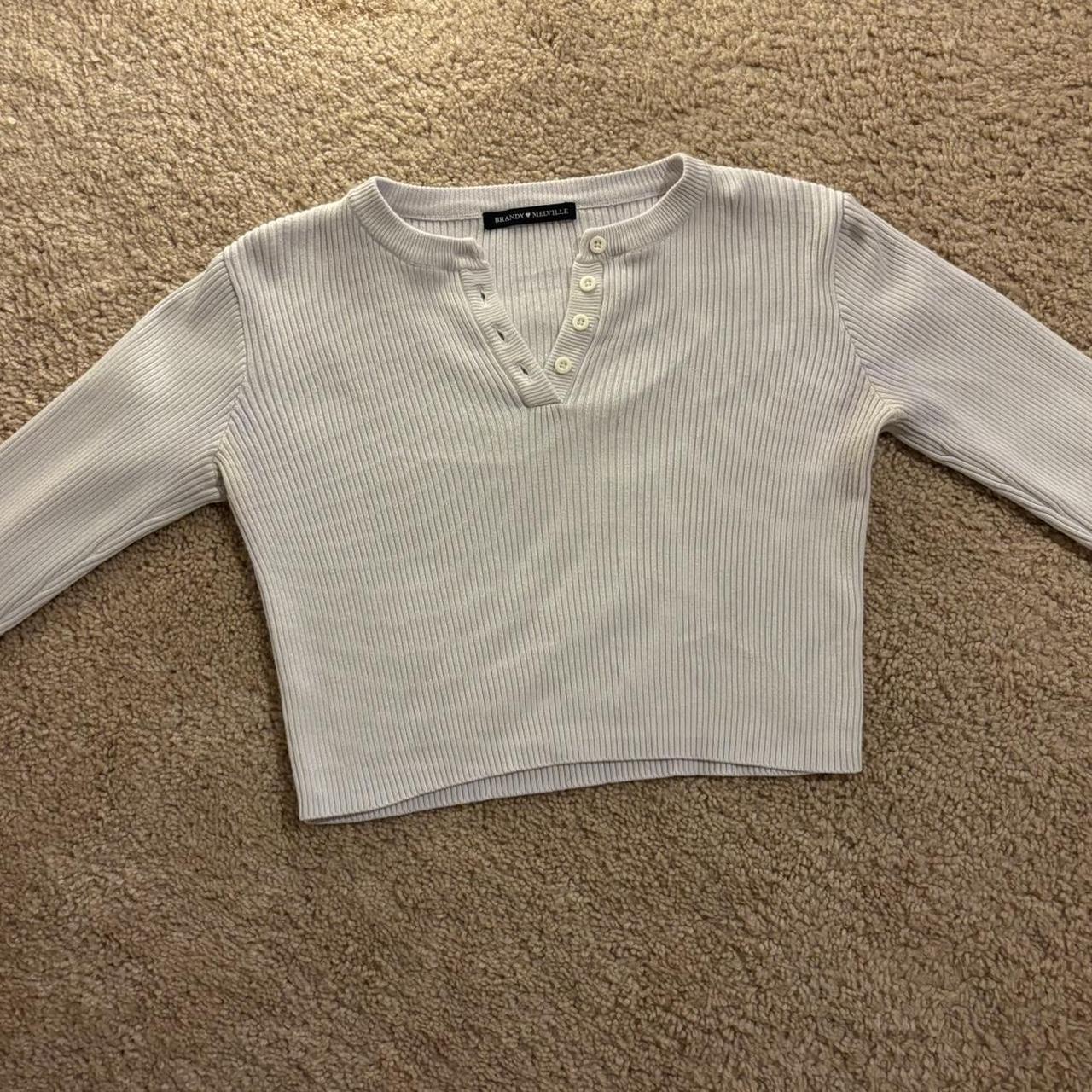 white brandy melville longsleeve crop top🤍 super... Depop