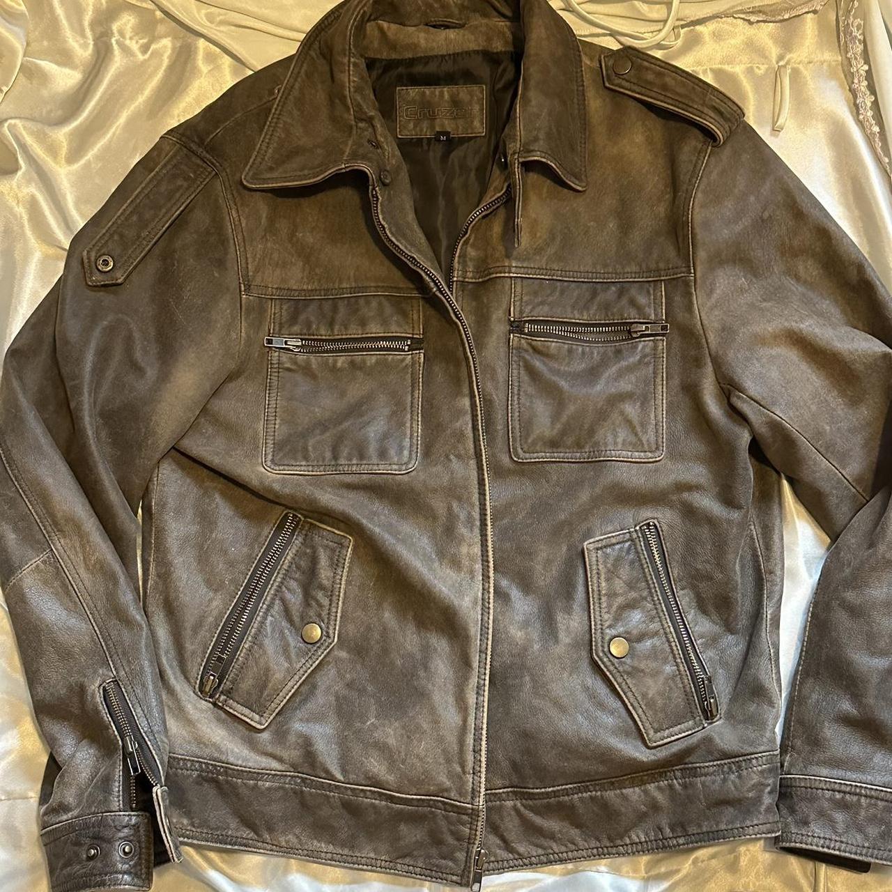 Mens Brown Vintage leather jacket