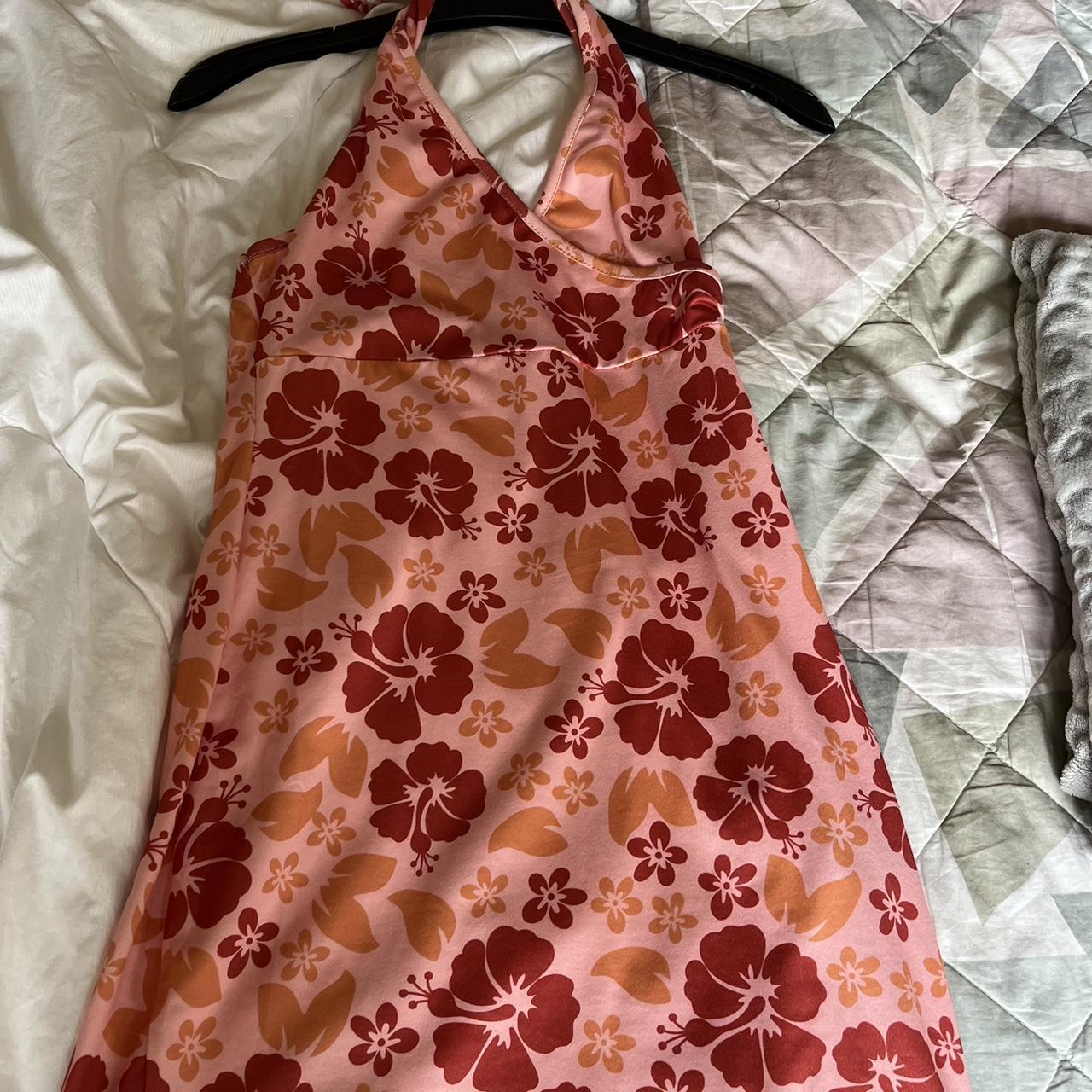 SHEIN Women's Pink and Orange Dress Depop