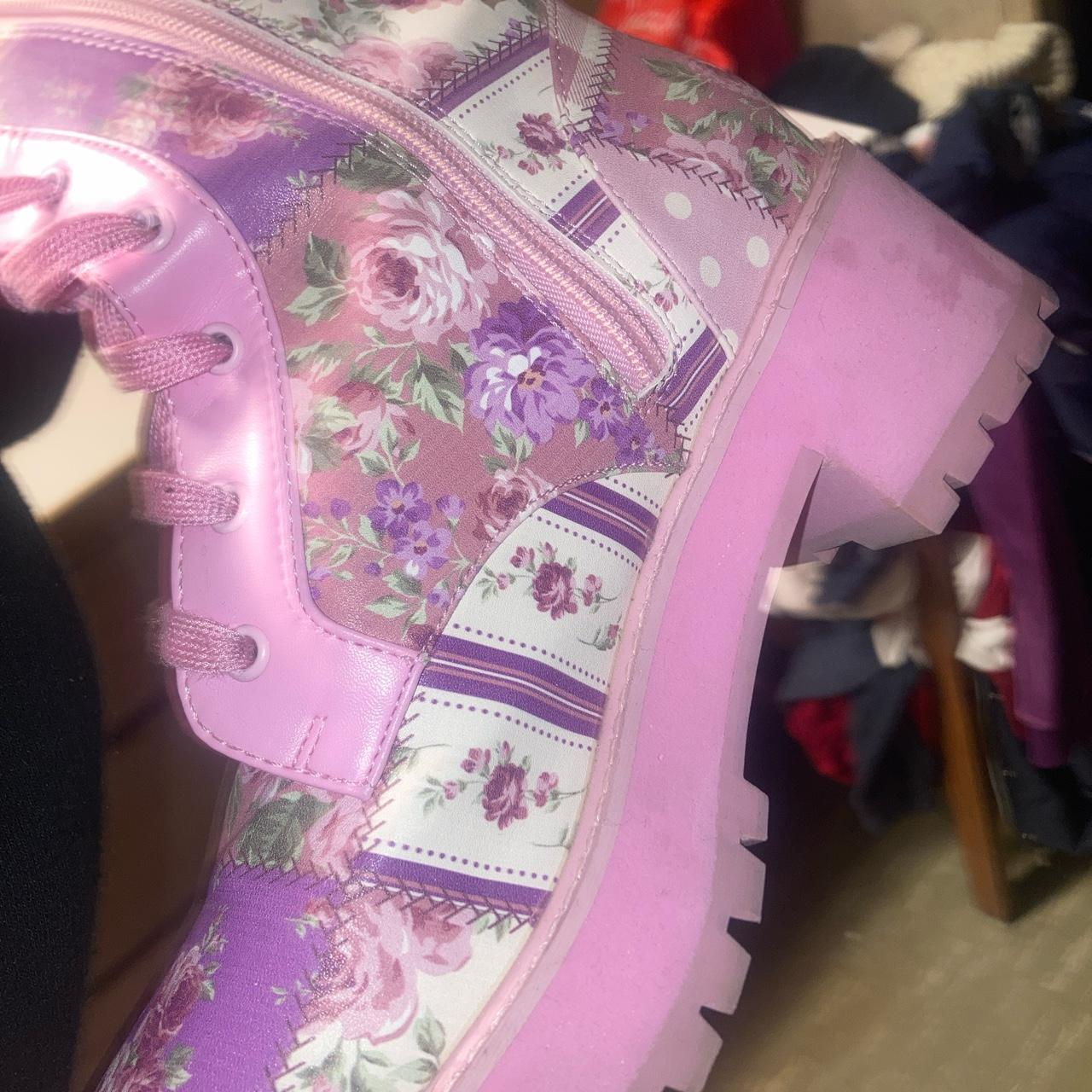 Sugar Thrillz Women's Pink and Purple Boots | Depop