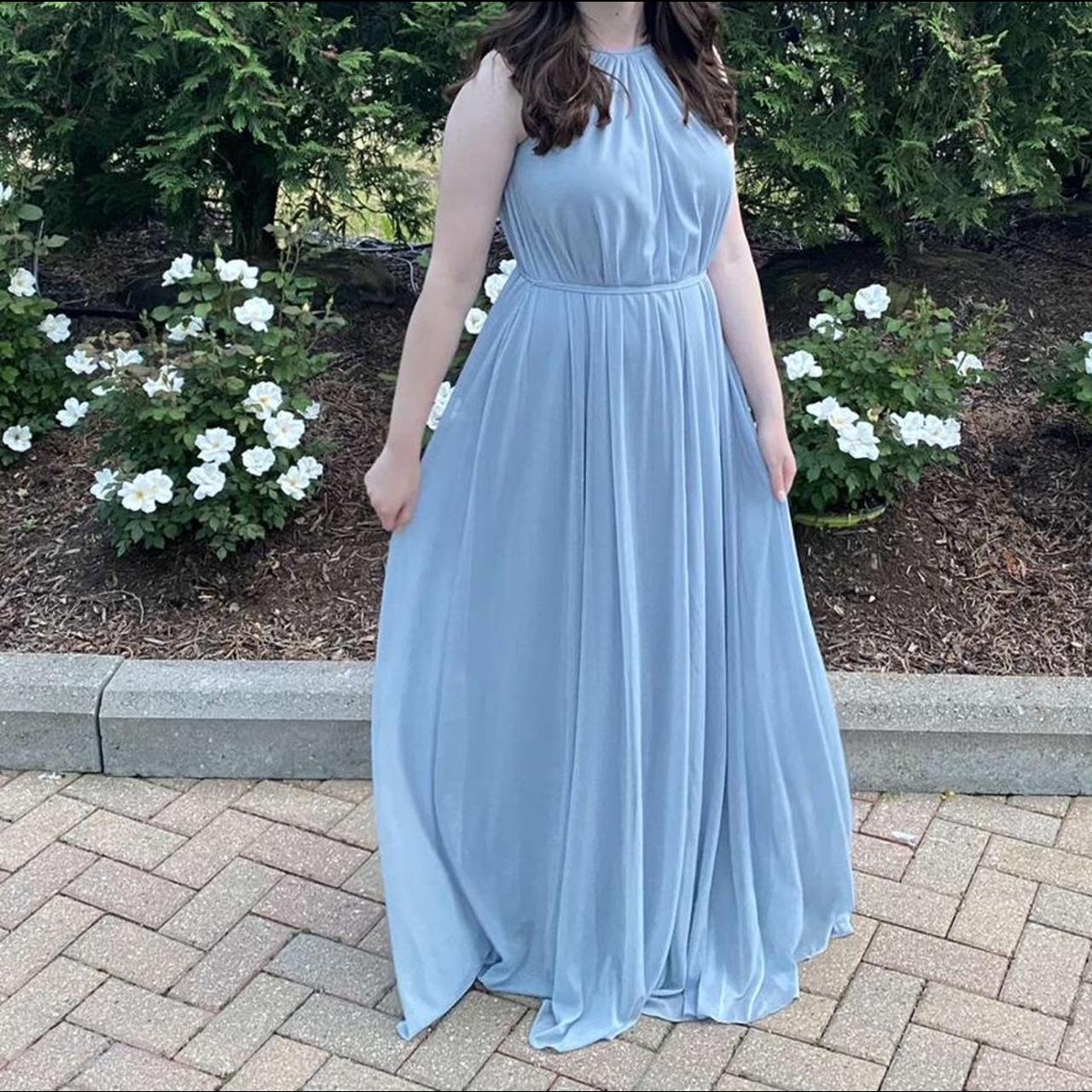 David's Bridal Women's Blue Dress Depop