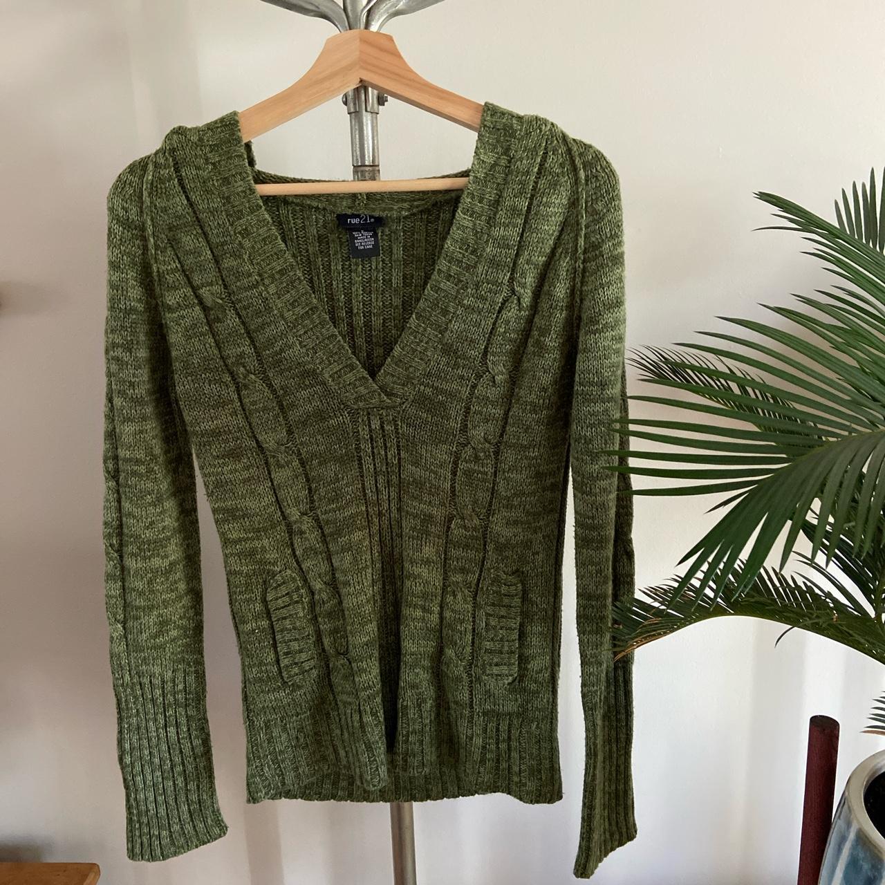 Rue 21 Women's Green Jumper | Depop