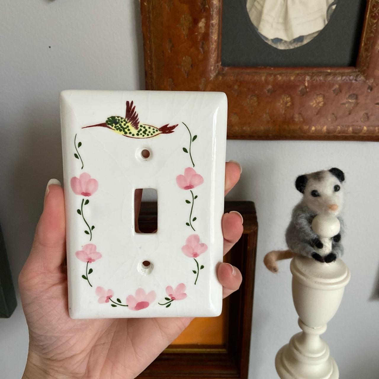 Adorable vintage coquette ceramic light switch cover... Depop