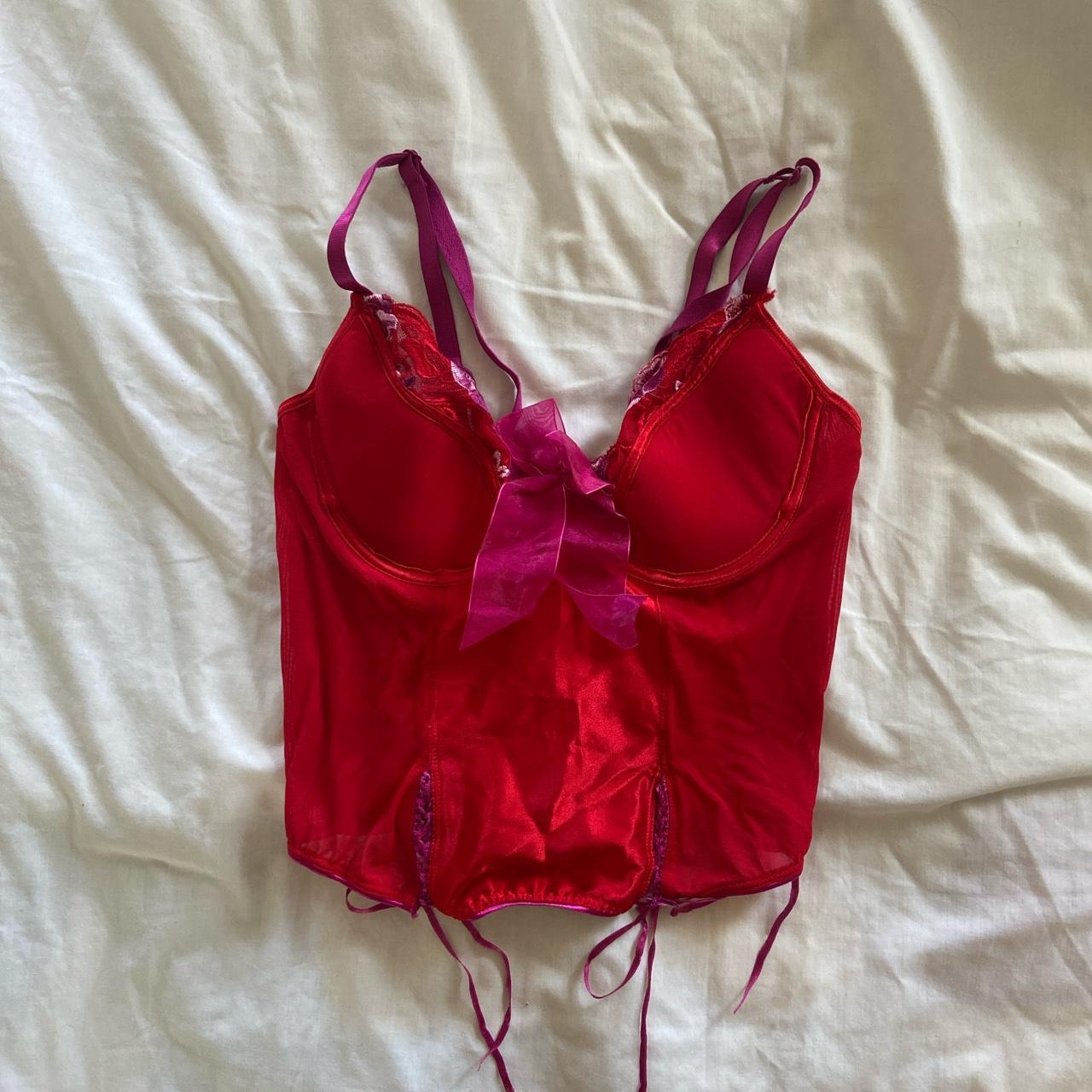 Women's Pink and Red Corset | Depop