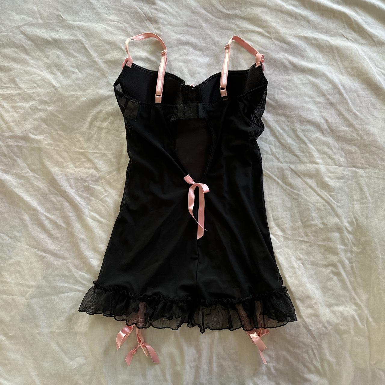 Dreamgirl Women's Black and Pink Corset | Depop