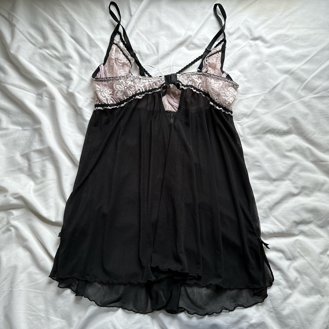 Dreamgirl black mesh and pink lace lingerie Fully... - Depop
