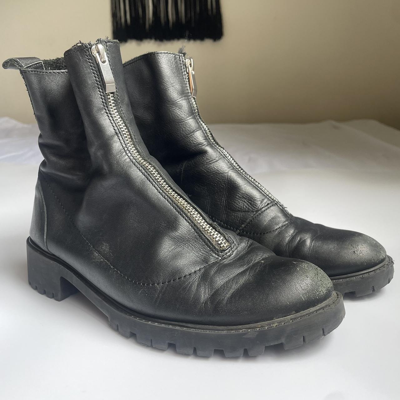 zara zip up boots