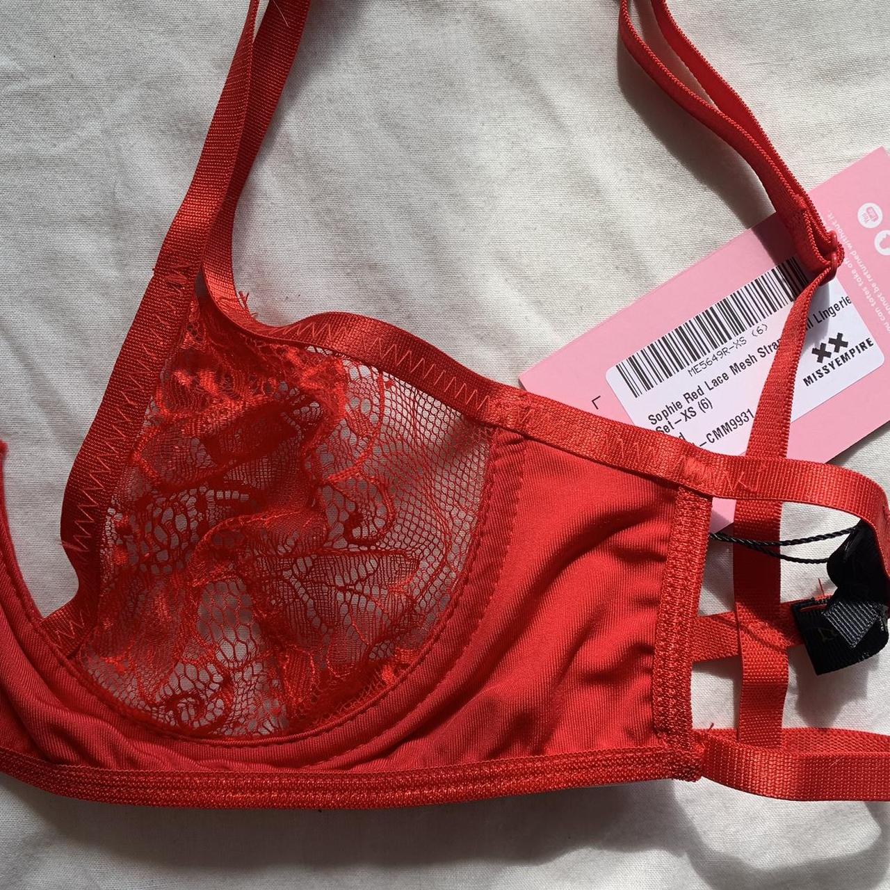 Missy Empire Women's Red Bra | Depop