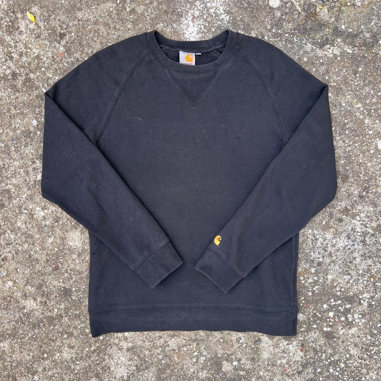 Carhartt Black Sweatshirt Vintage Small Logo... - Depop
