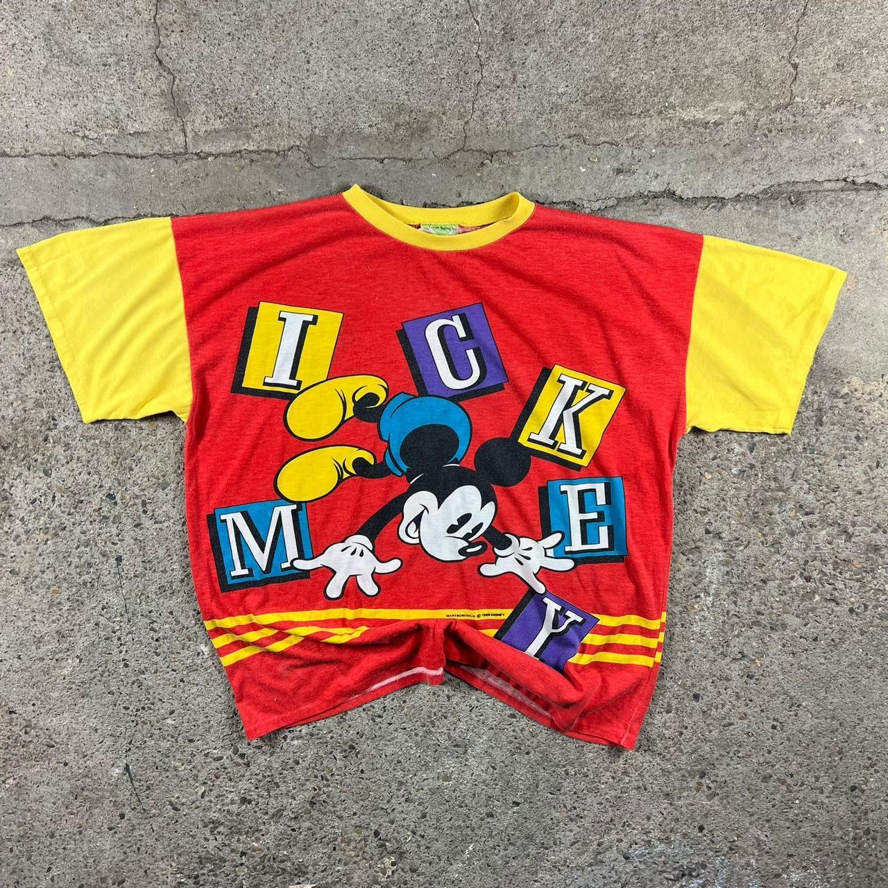 Mickey Mouse Bullseye Mirror Print Tshirt Vintage... - Depop