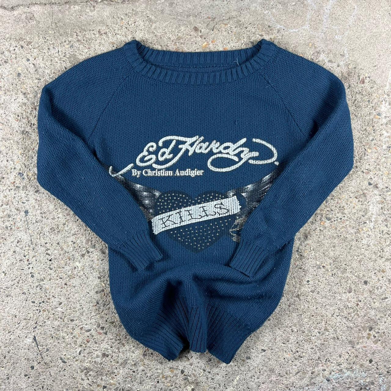 Vintage Ed Hardy by Christian Audigier Y2K Jumper Depop