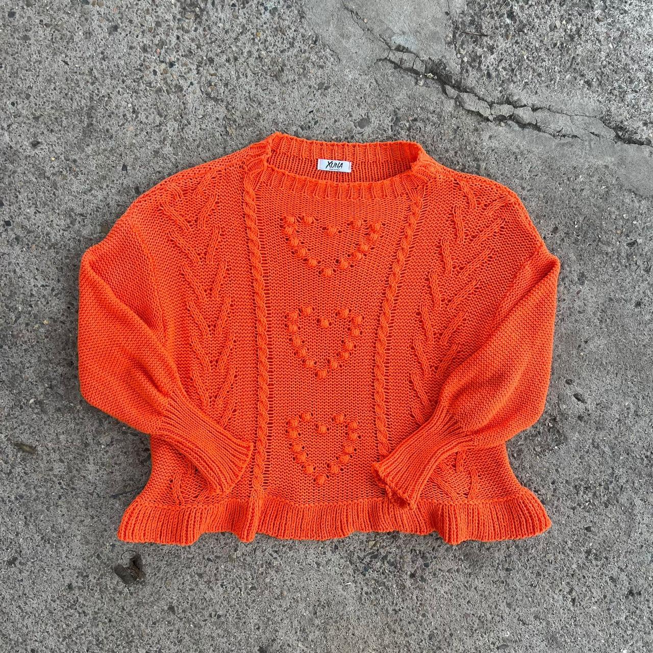 Vintage Hearts Sweater Cute Orange Y2k Item Is In Depop 2806