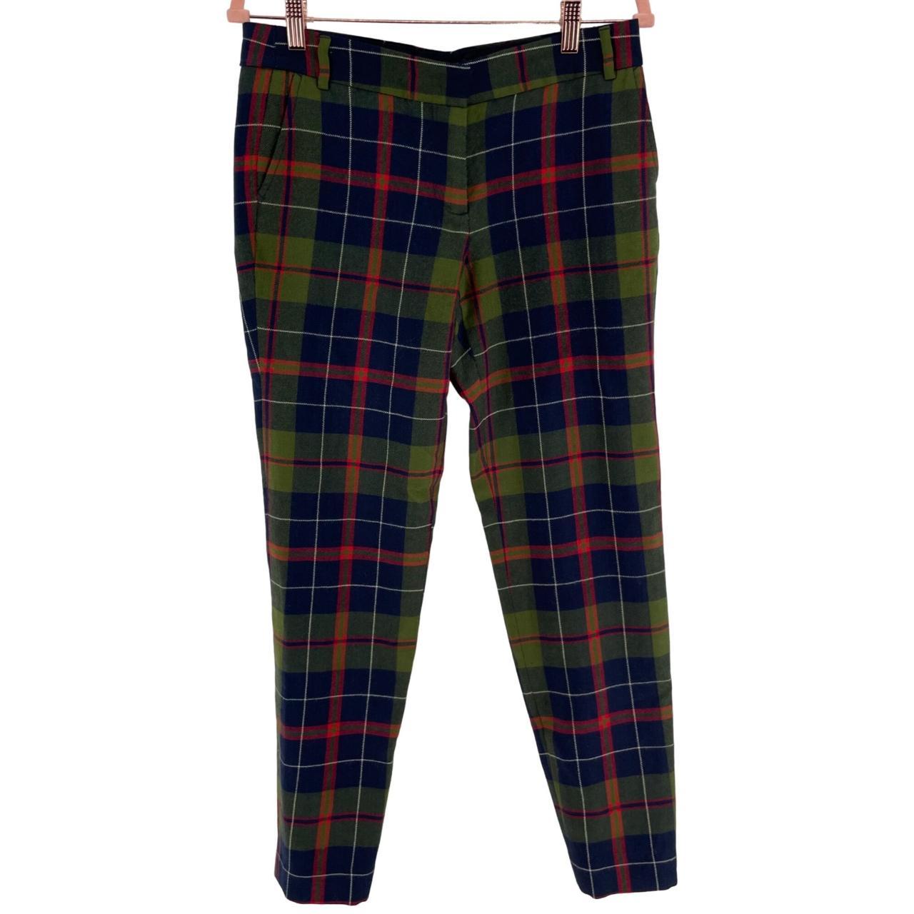 j crew green plaid pants