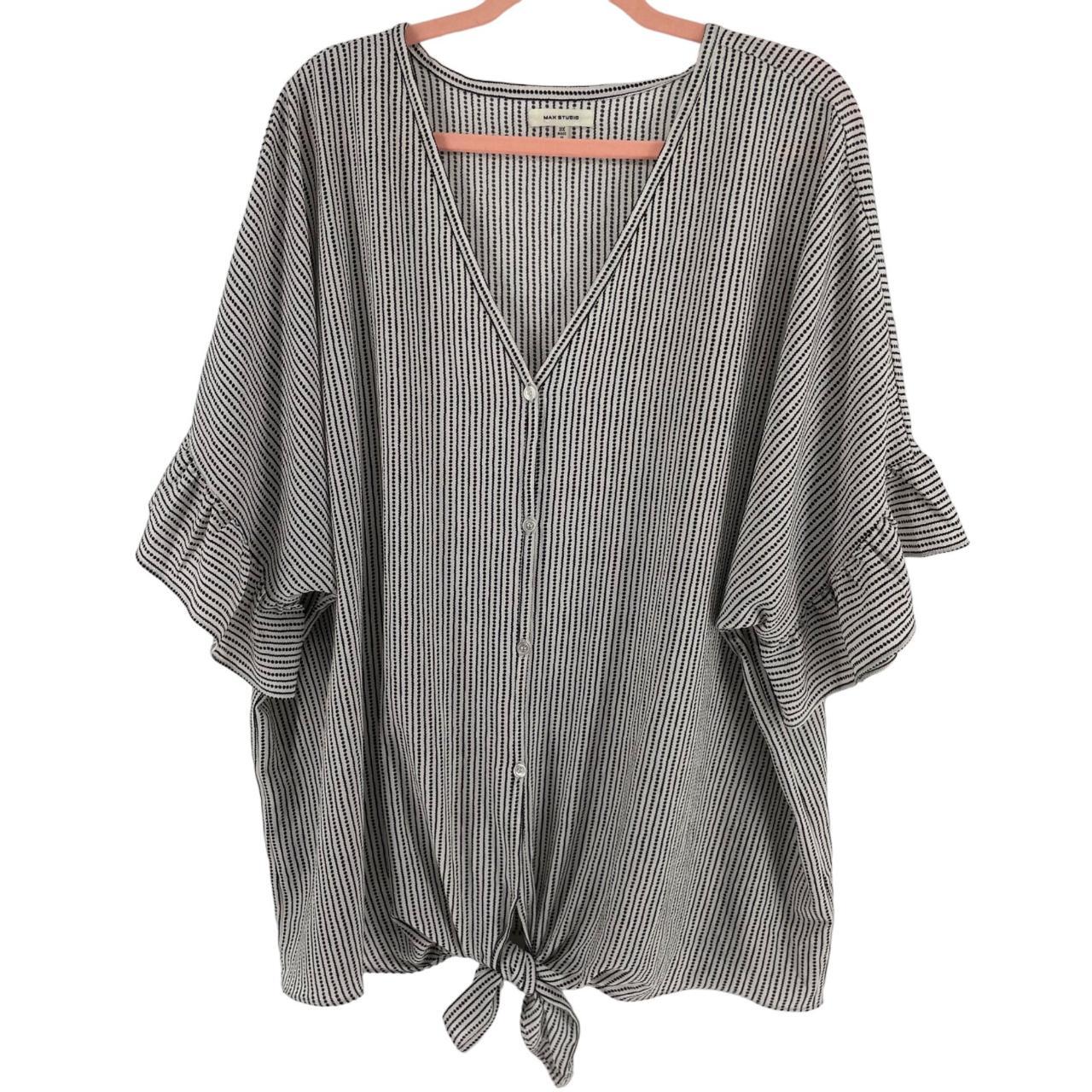 Max Studio Women's Size 3X White Black Dot