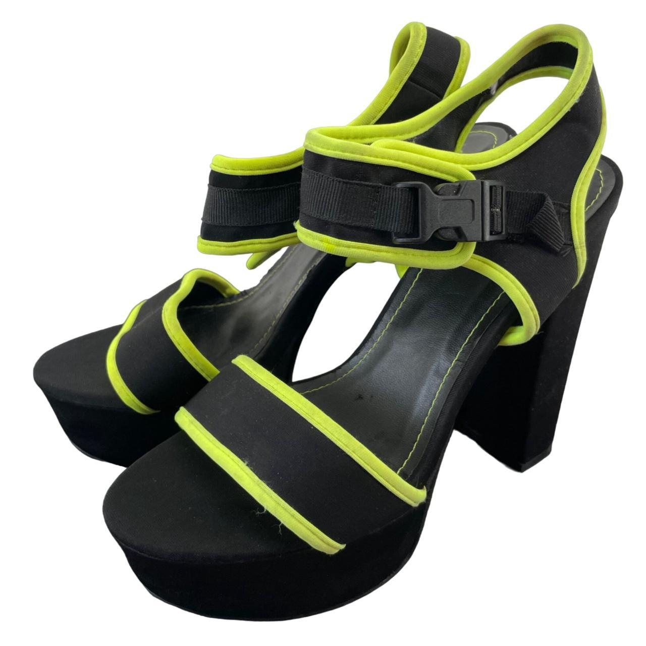 Black and neon green sales heels