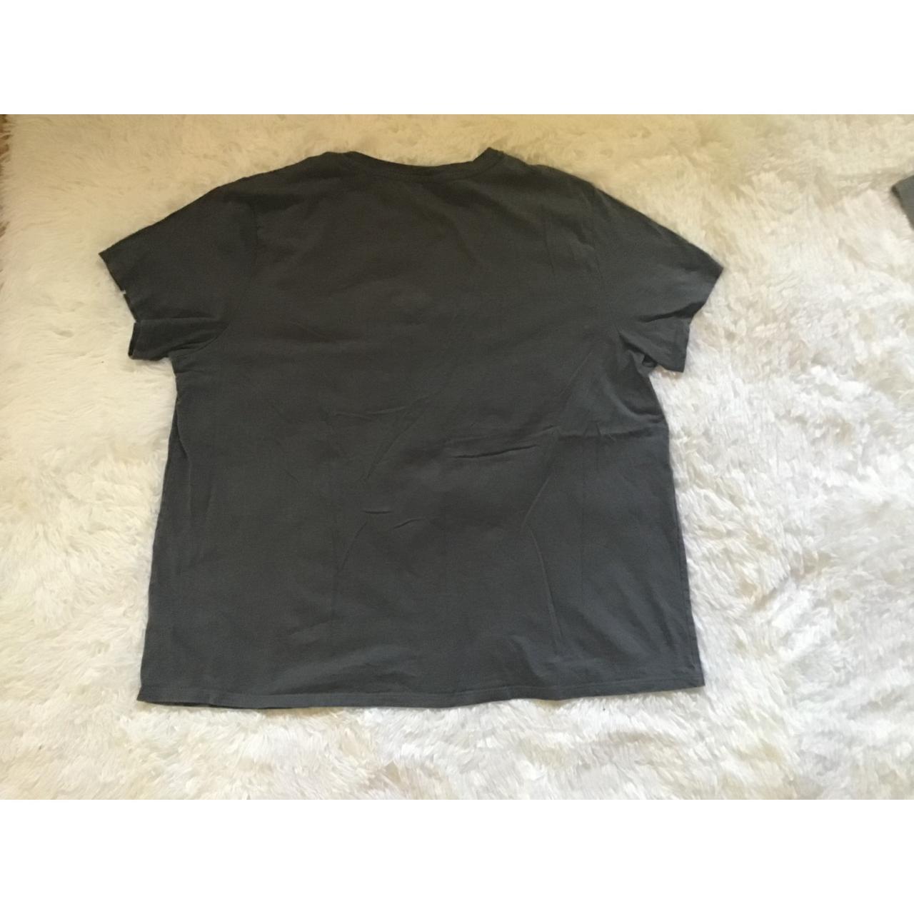 Be Happy Gray T Shirt Size XL Embroidered Letters... - Depop