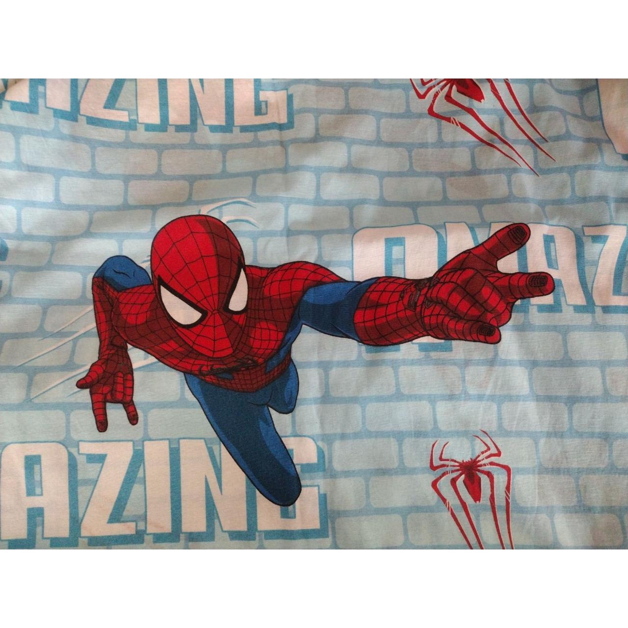 Marvel Spider-Man Twin Flat Sheet 2016 Blue Brick... - Depop