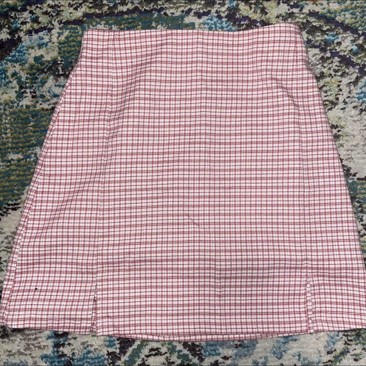 Pink plaid hotsell skirt brandy melville