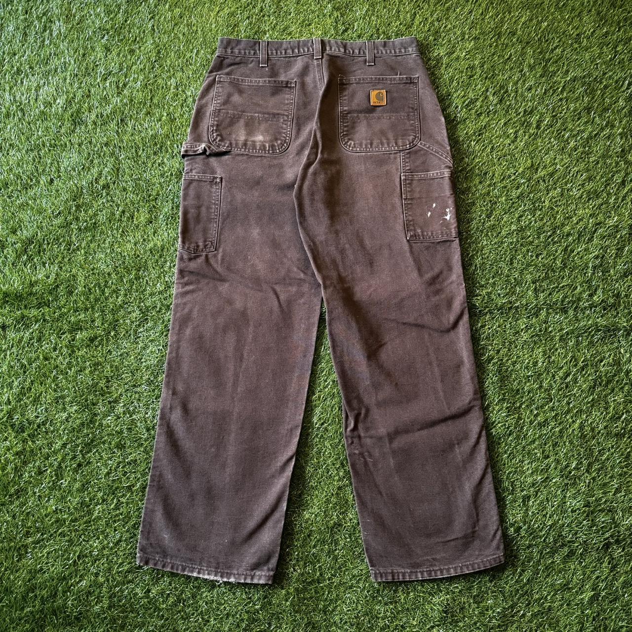 Vintage Brown Carhartt Carpenter Work Pants Has... - Depop