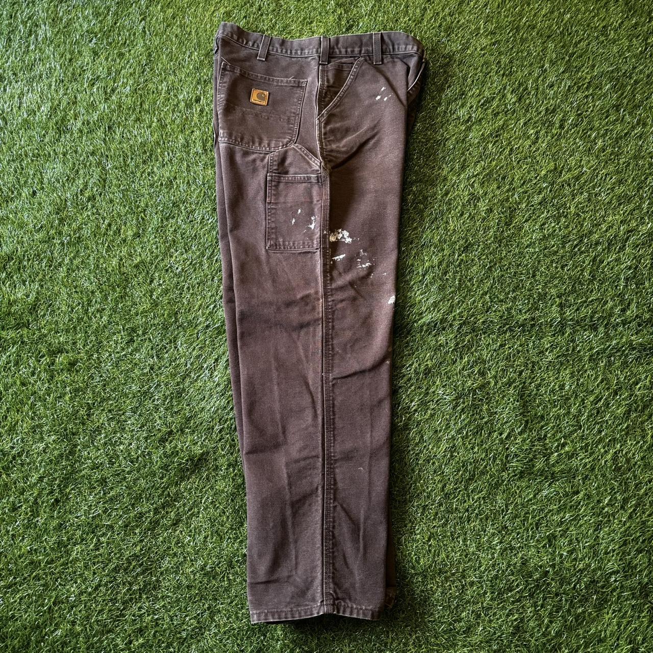 Vintage Brown Carhartt Carpenter Work Pants Has... - Depop