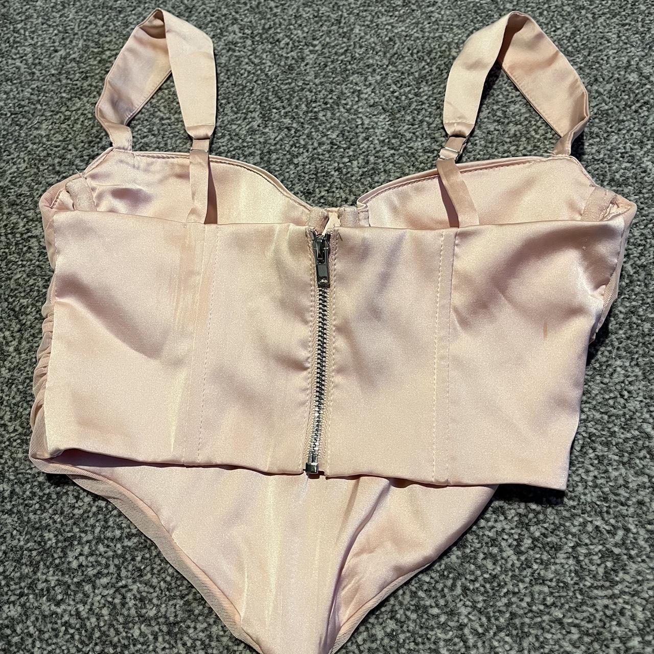 Oh Polly Mesh Corset Light Pink Worn once for a few... - Depop