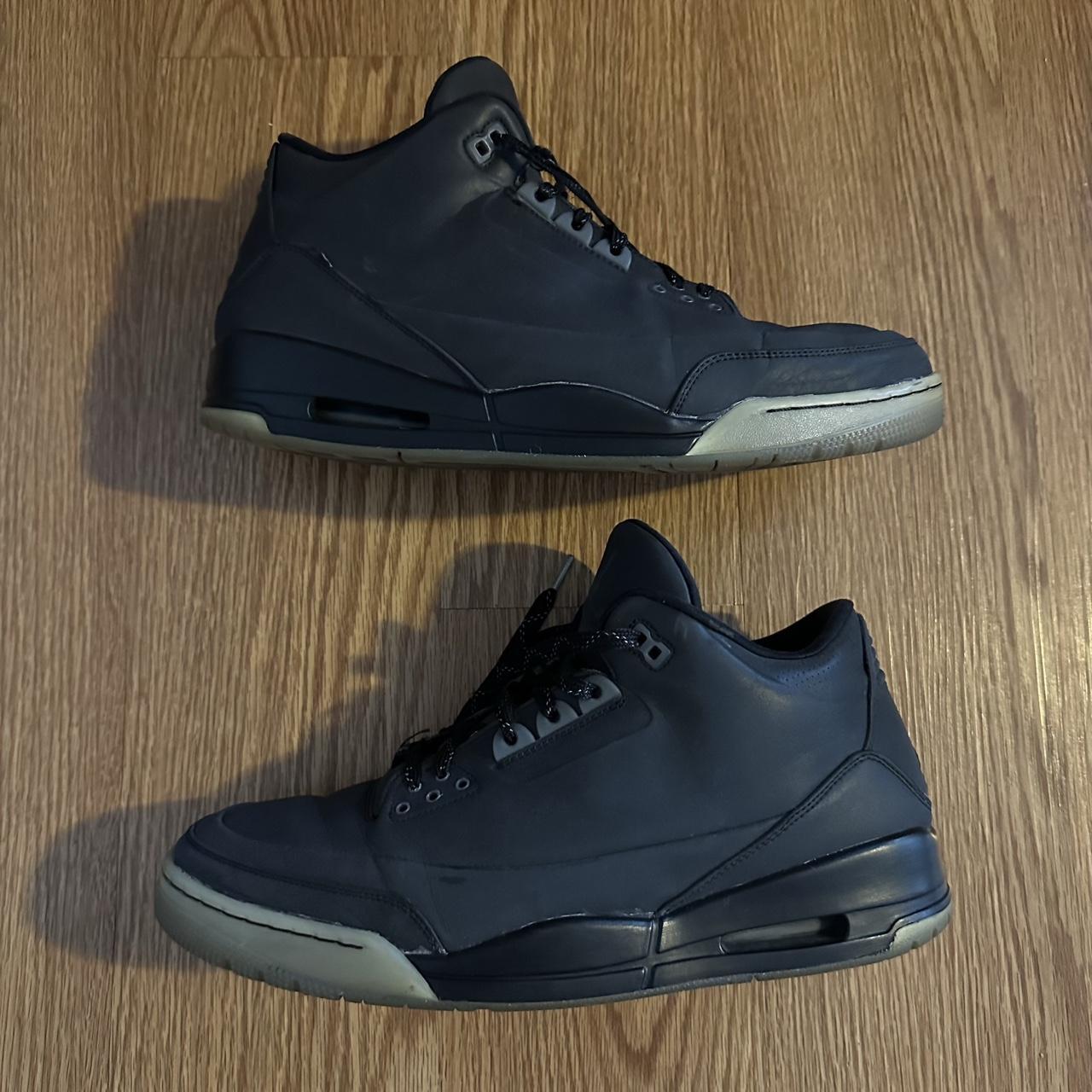 Air Jordan 5lab3 reflective black Gently used with. Depop