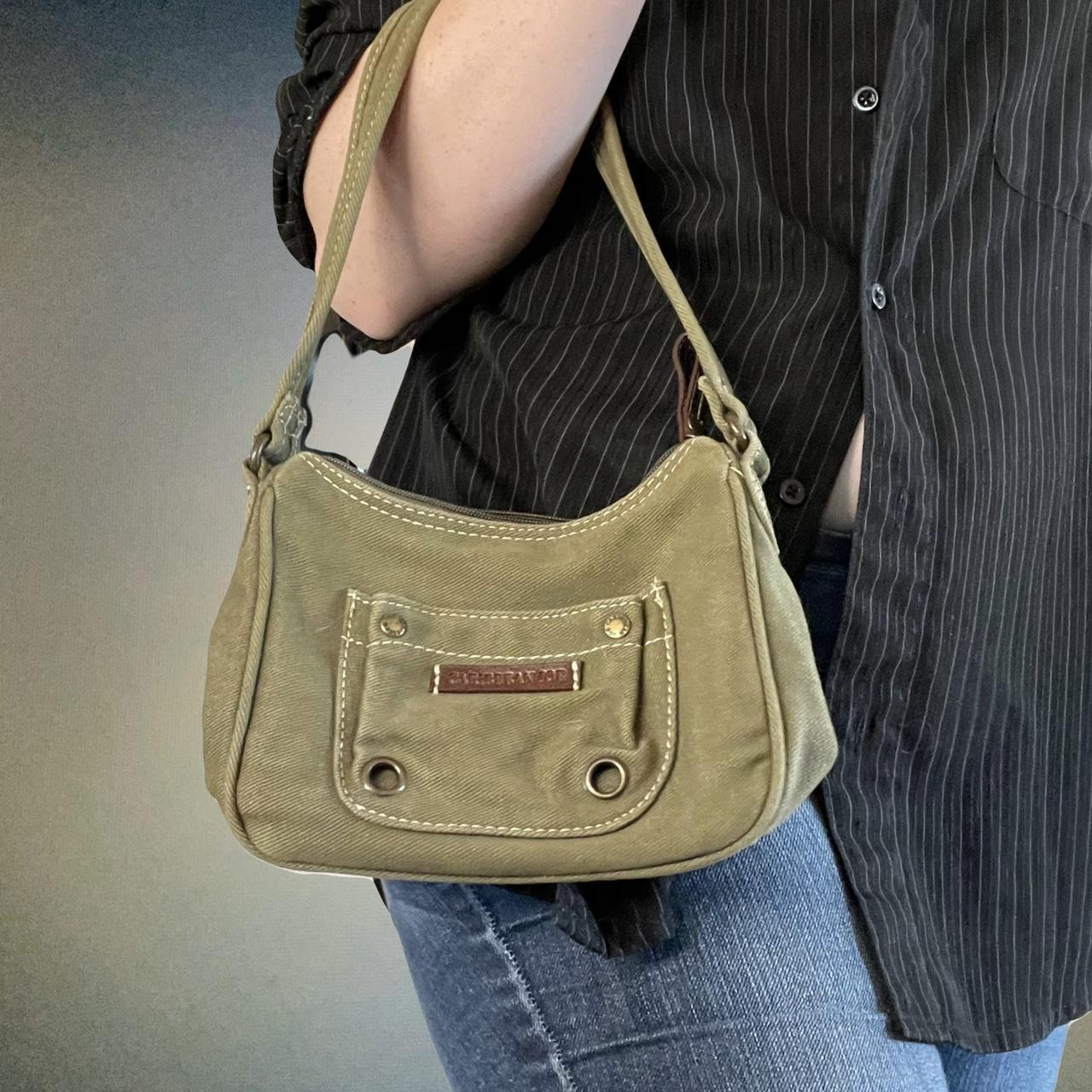 Caribbean Joe army green mini purse with front,... Depop