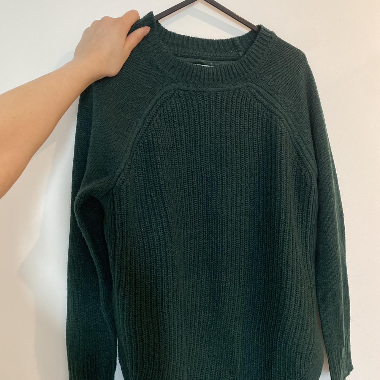 Dark green knit jumper with side zips - Depop