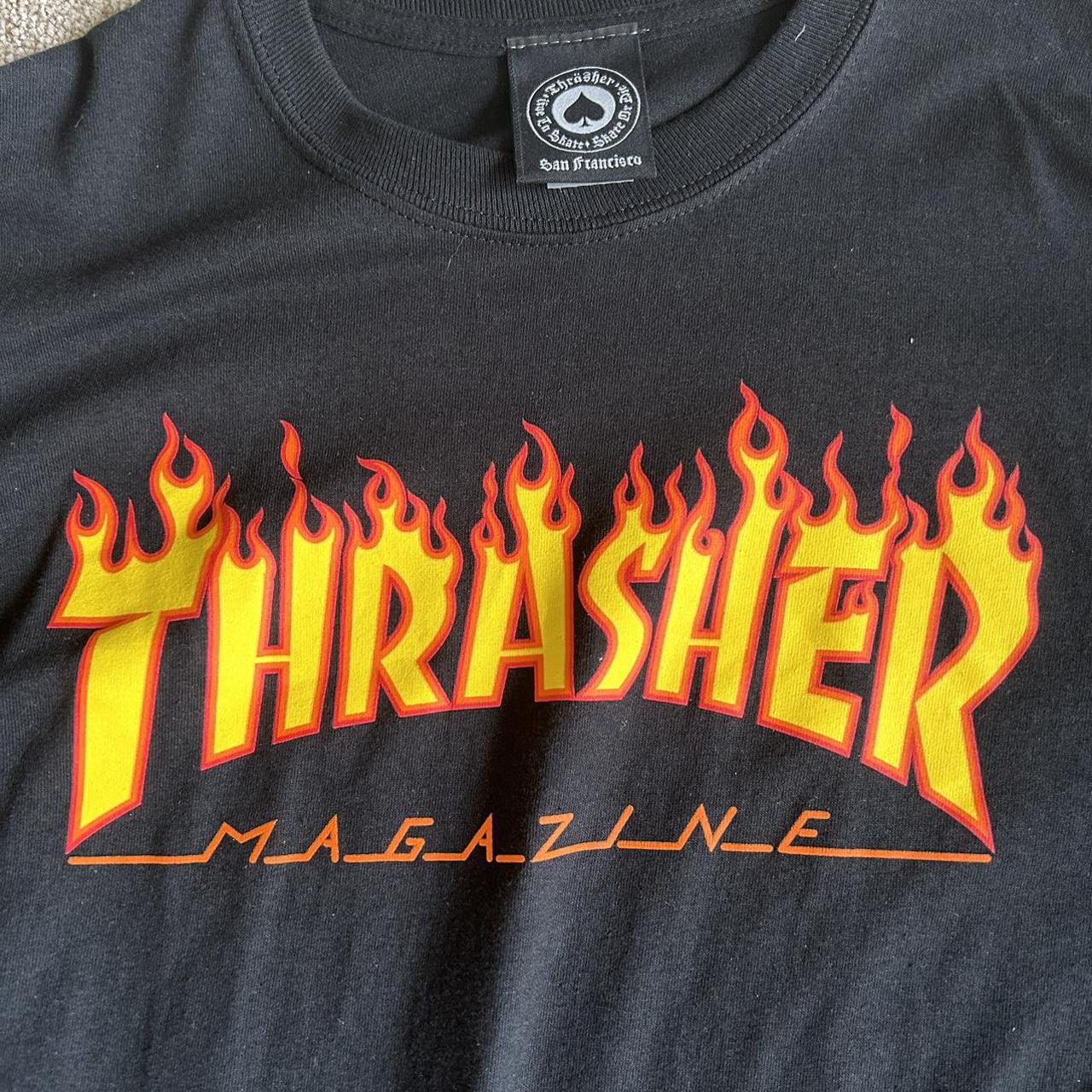 Medium, Original Thrasher Long Sleeve Black... - Depop