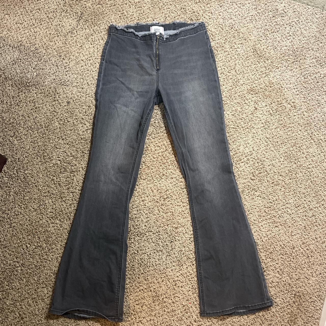 black/grey bootcut pants ( no button ) pants are... - Depop