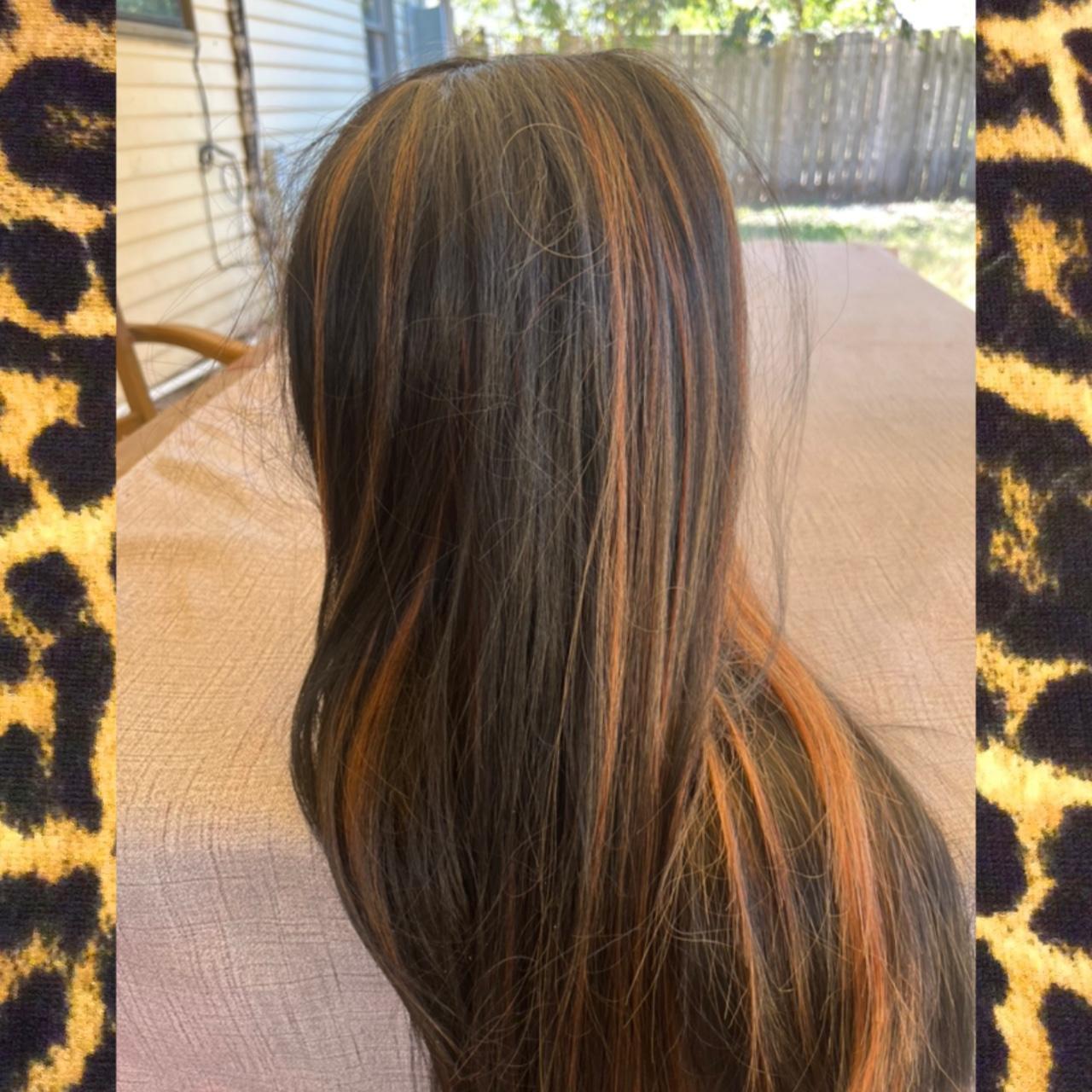 24” inches black and dark brown high lights blonde... Depop