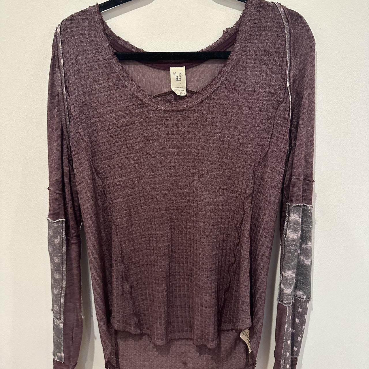 FREE PEOPLE purple long sleeve top - Depop