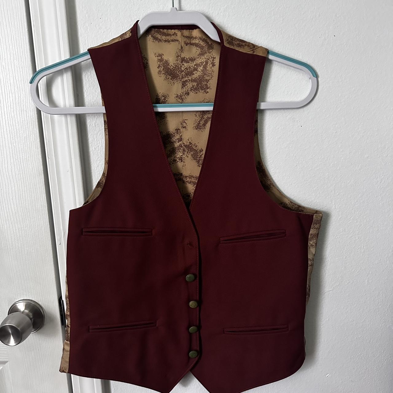 vintage 70s burnt orange vest no size, fits like a... - Depop