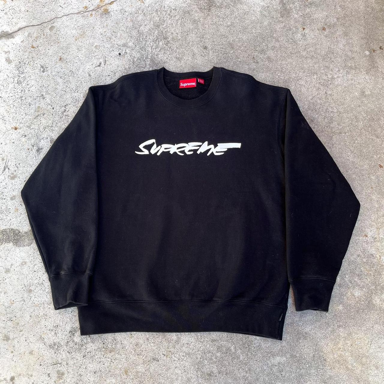 Supreme Futura Logo Black Crewneck - Size Large... - Depop