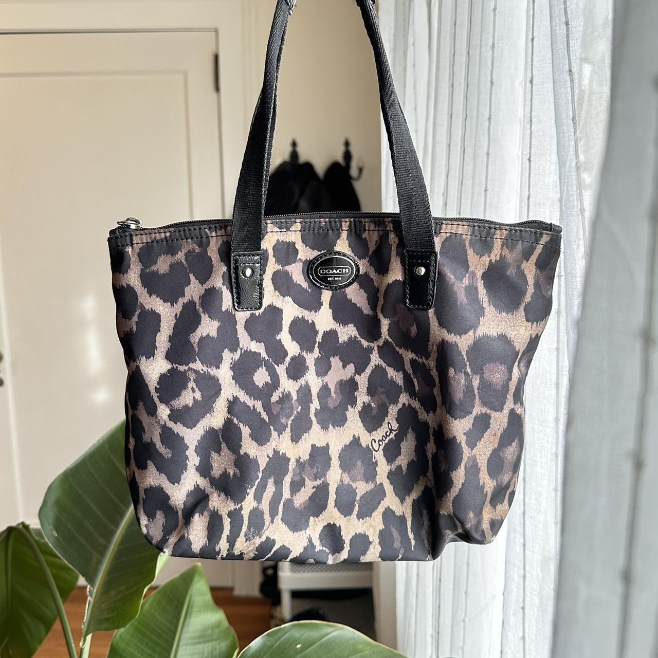 Small/medium vintage Coach bag! Cheetah print - Depop