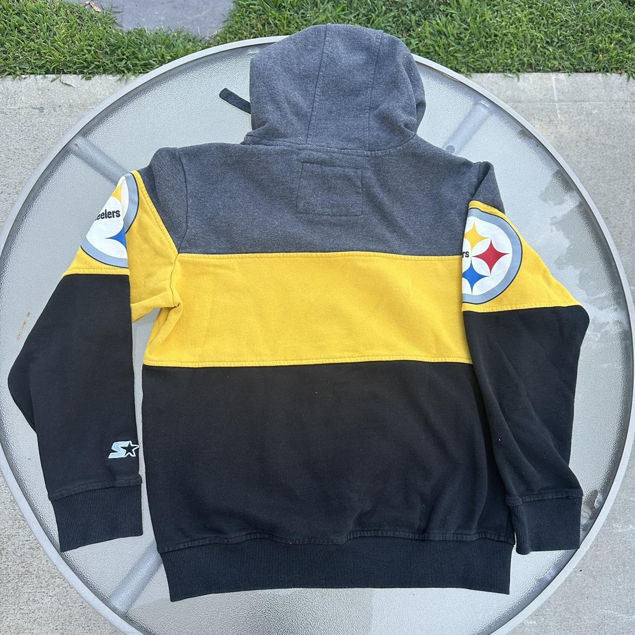 Pittsburgh Steelers Starter Extreme Pullover Hoodie - Black/Heather Charcoal