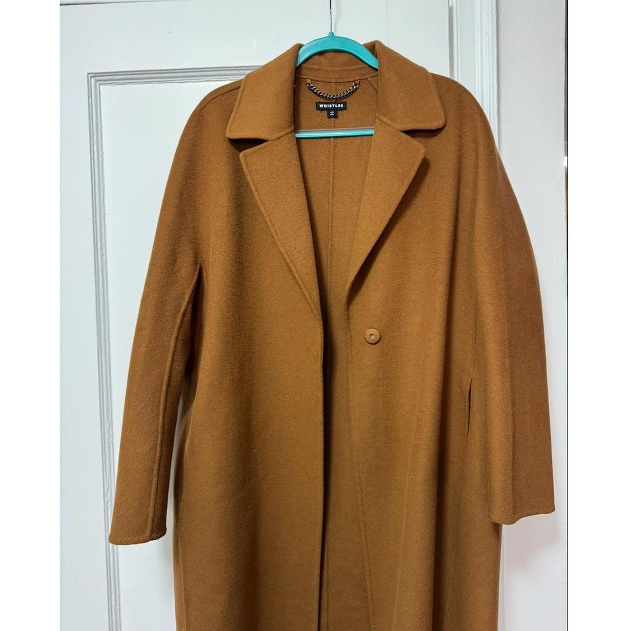 Whistles Camel Julia Wool Double Faced Coat Depop