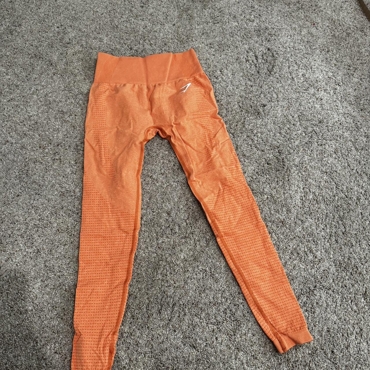 GYMSHARK Orange Flawless Knit Leggings on Mercari
