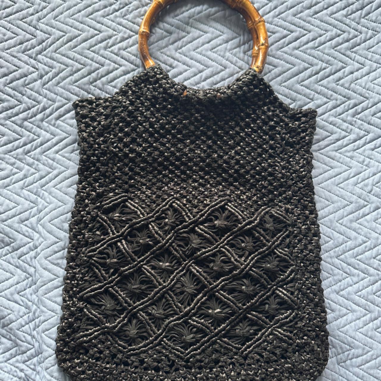 Depop Topshop Bamboo Bag Topshop Crochet Bag Black With Small