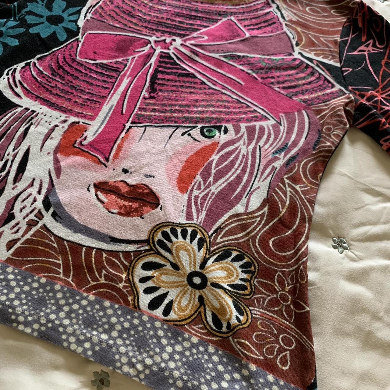 woman face print graphic top labelled as size... Depop