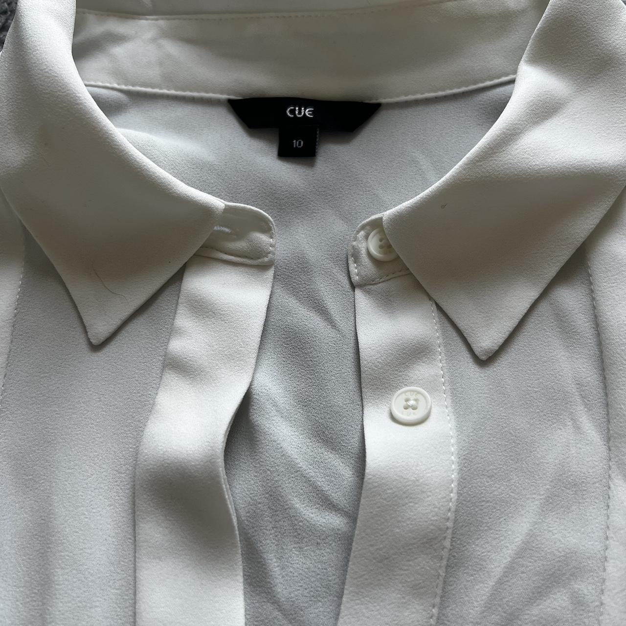 Cue Women's White and Cream Shirt | Depop