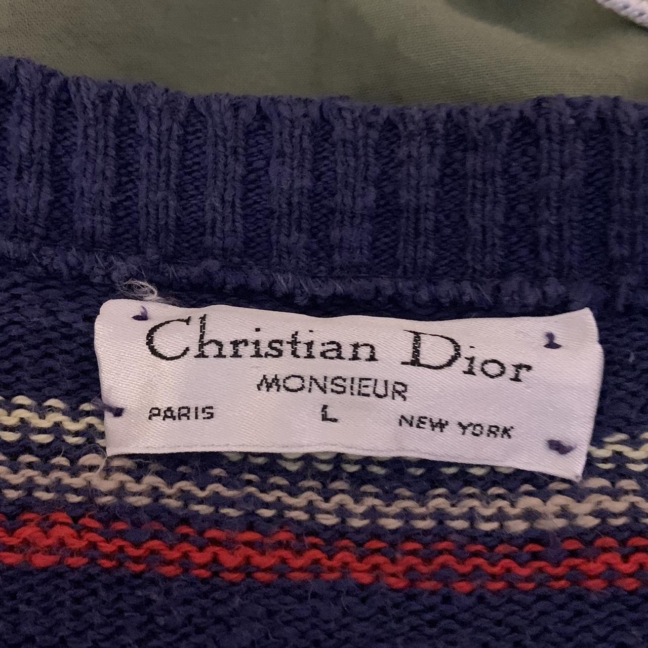 Christian Dior Blue striped Sweater size L - Depop