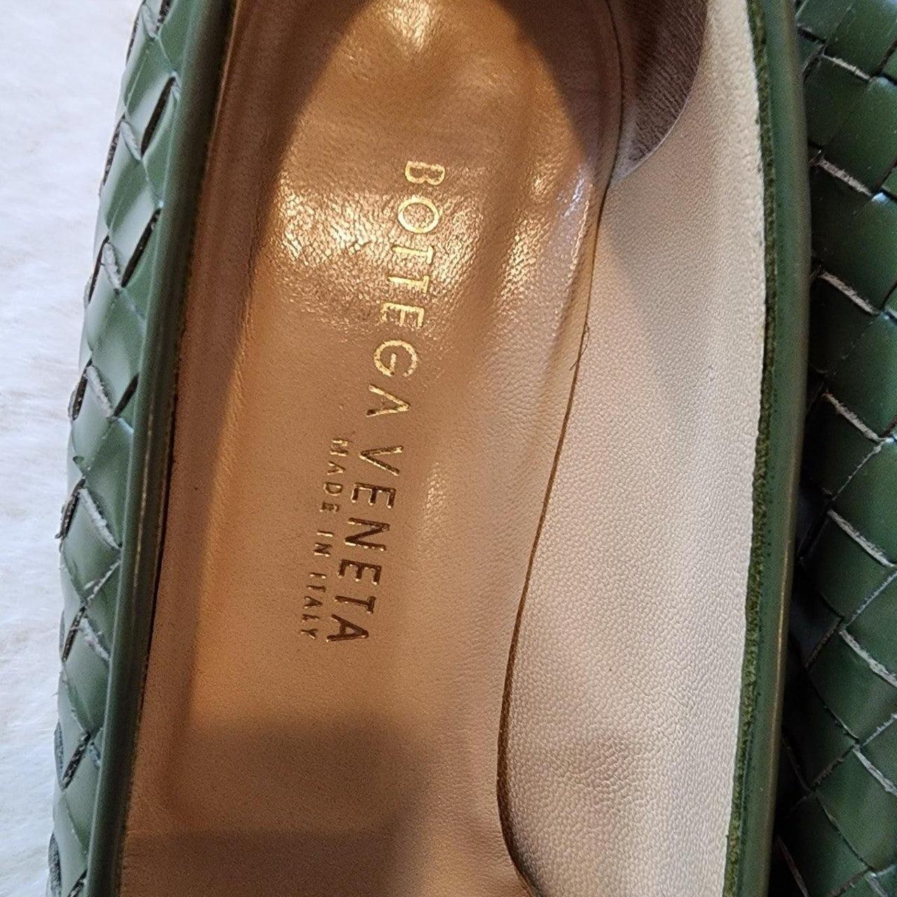Bottega veneta intrecciato weave green leather pump | Depop