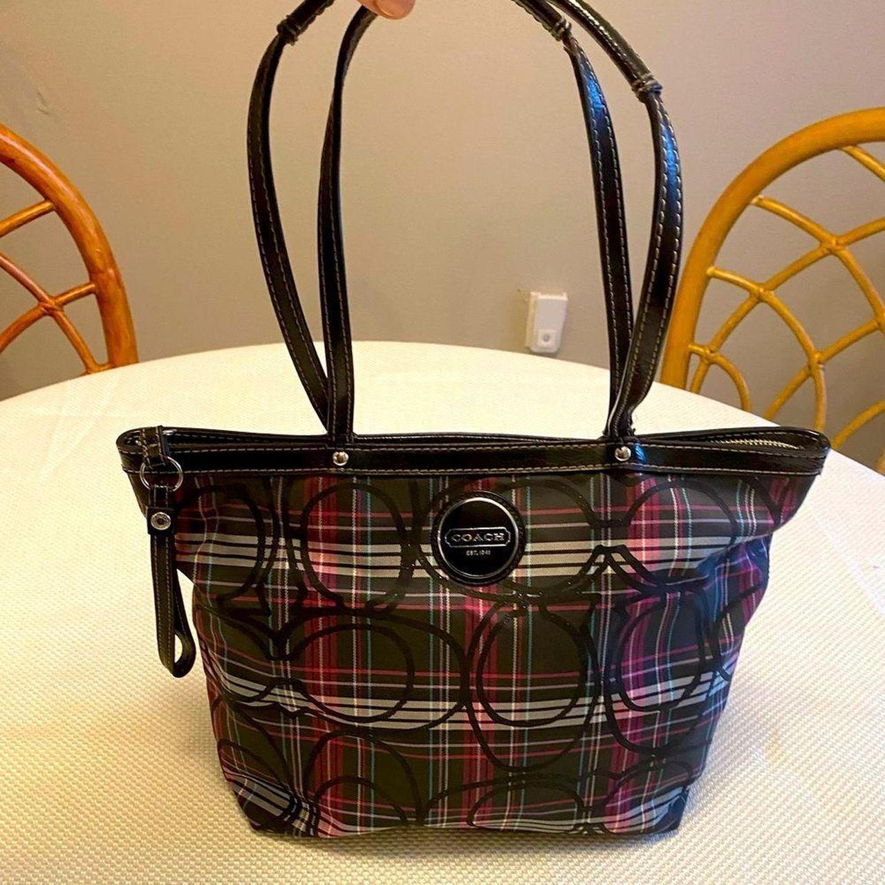 Coach plaid discount handbag