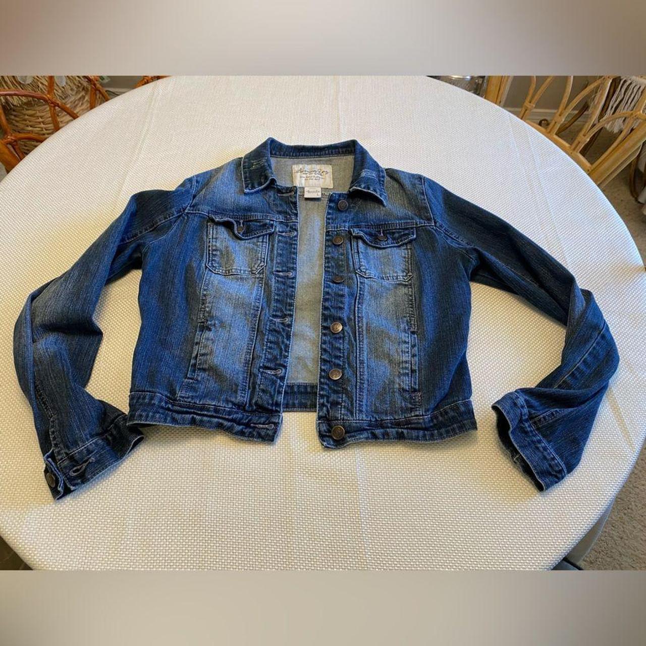 American rag distressed denim jacket large bohemian