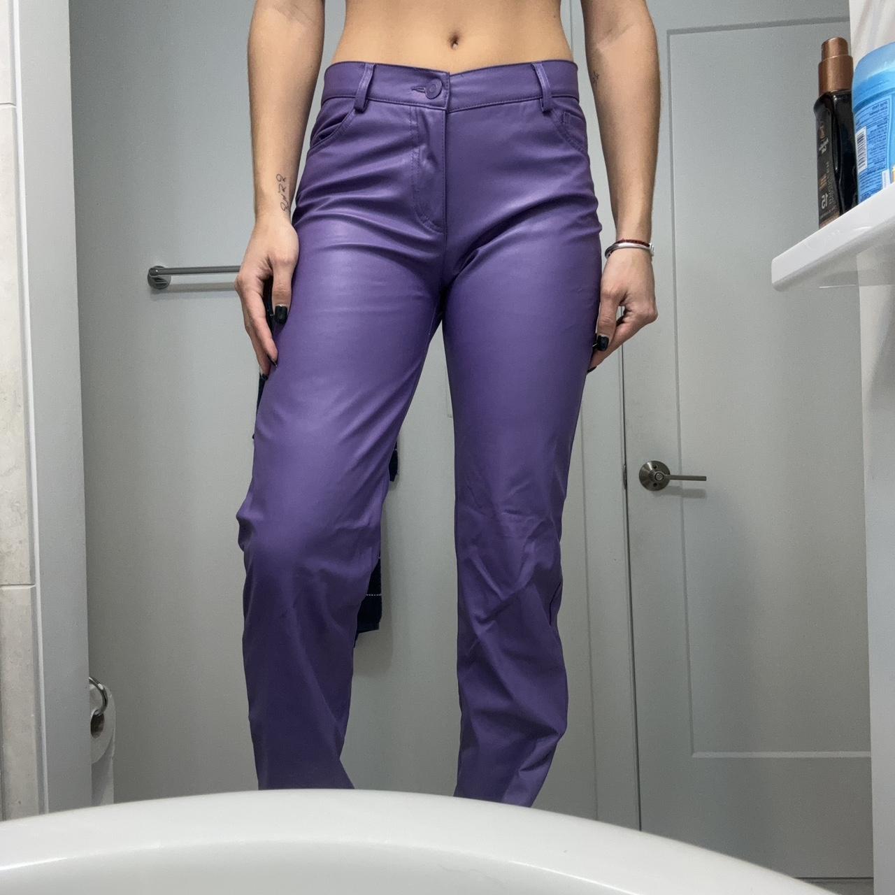 Womens Pants Purple Latex Leggings Purple Latex Leggings Zara